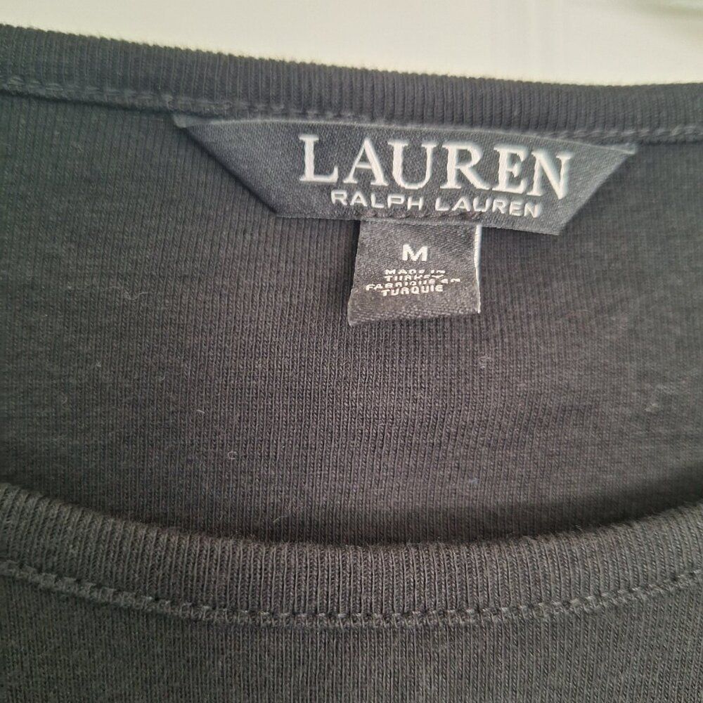 Lauren Ralph Lauren ‎ Black long sleeve top size M - Picture 2 of 6